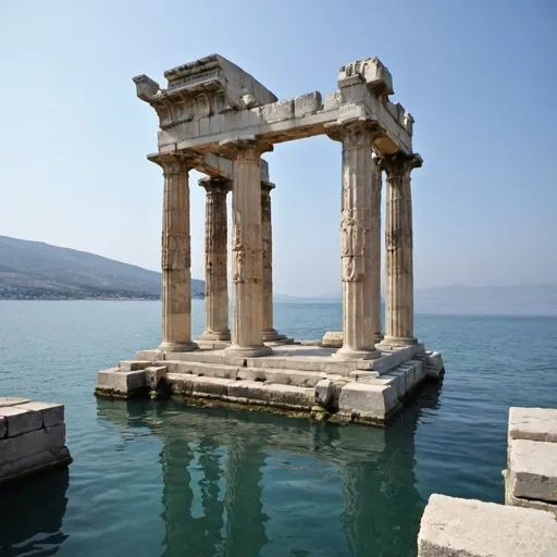 Prompt: Ioanian Apollo sea temple