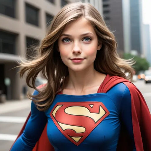 Prompt: brown haired supergirl