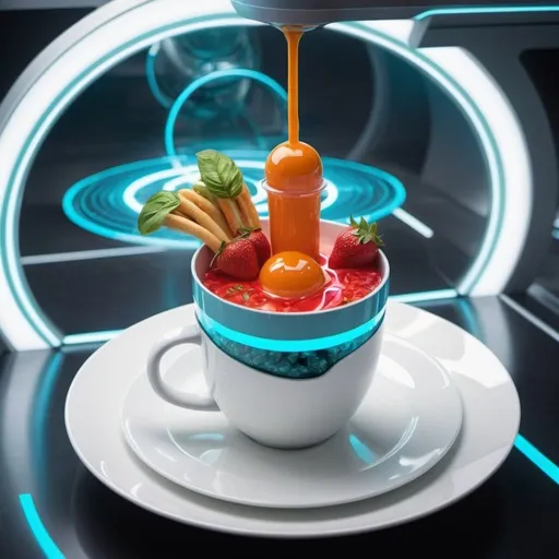 Prompt: futuristic food and drink