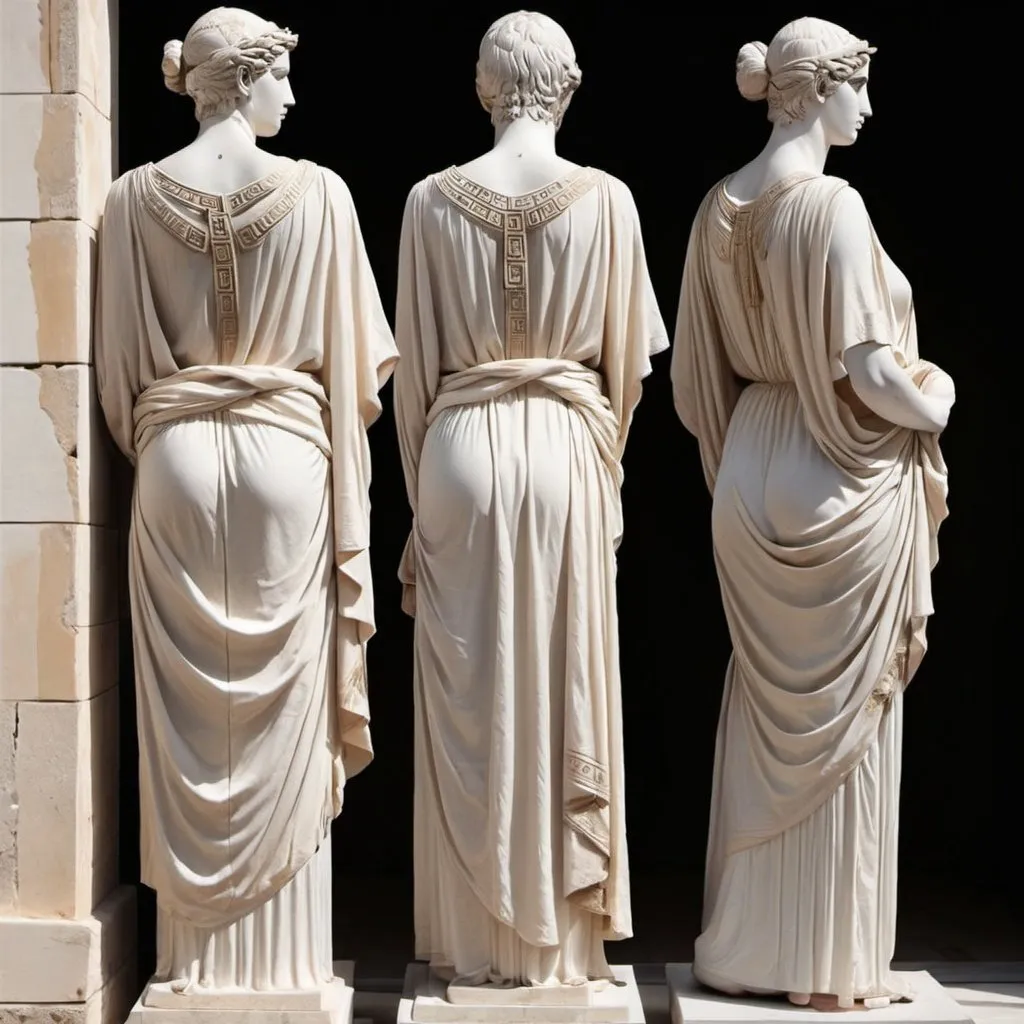 Prompt: greek robes athens villas caryatid