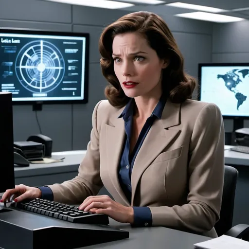 Prompt:  reporter Lois Lane futuristic computer