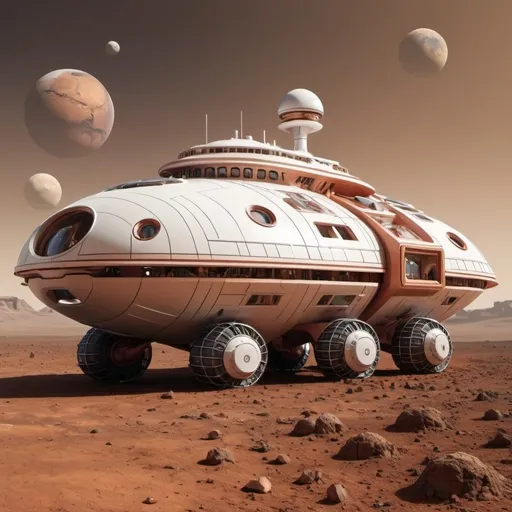 Prompt: Mars land ship 
