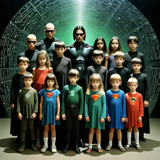 Prompt: matrix of krypton children