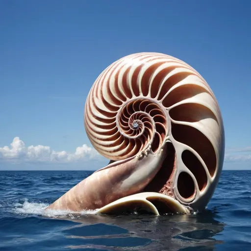 Prompt: Nautilus into the ocean