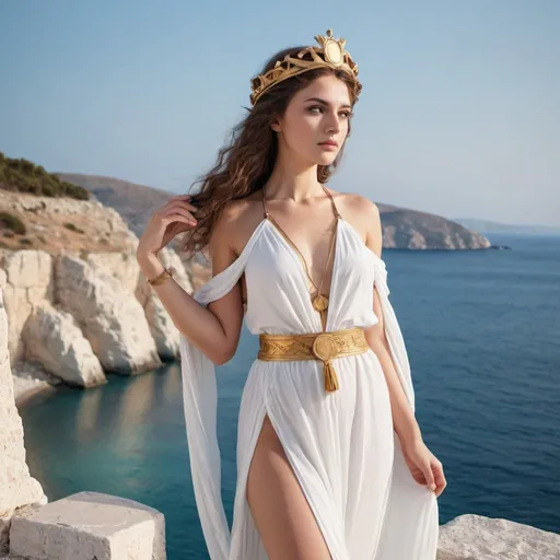 Prompt: greek Eos goddess seaside