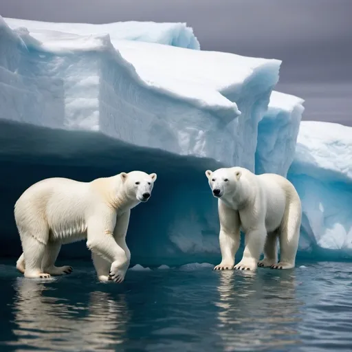 Prompt: Iceberg polar bears