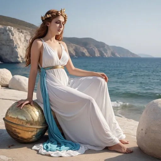 Prompt: greek Eos goddess seaside