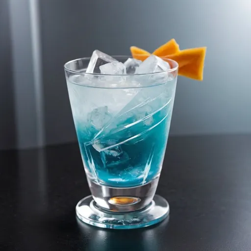 Prompt: Enterprise futuristic cocktail with ice