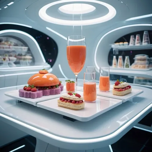 Prompt: futuristic food and drink