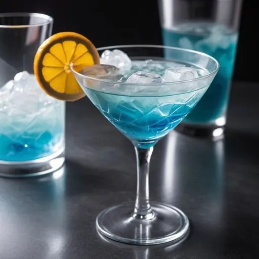 Prompt: Enterprise futuristic cocktail with ice