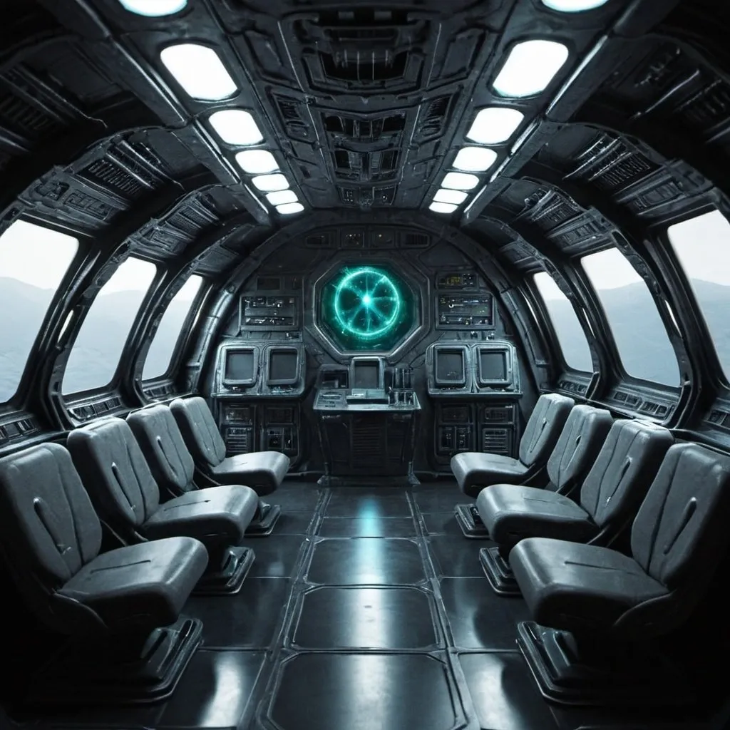 Prompt: alien ship interior