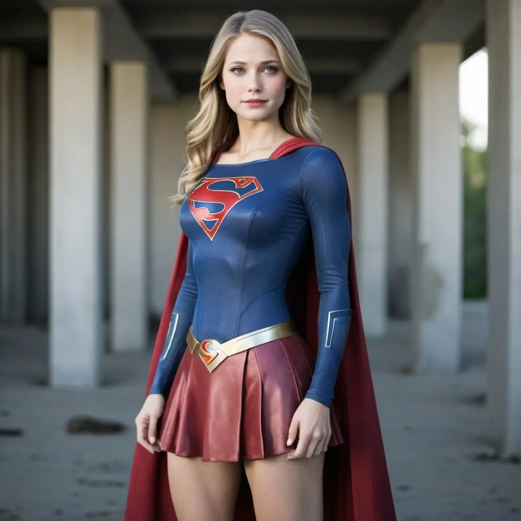 Prompt: supergirl suit beautiful woman