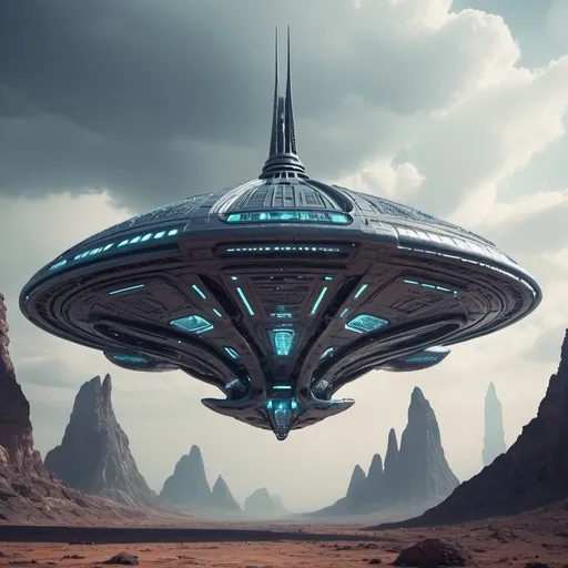 Prompt:  futuristic alien ship