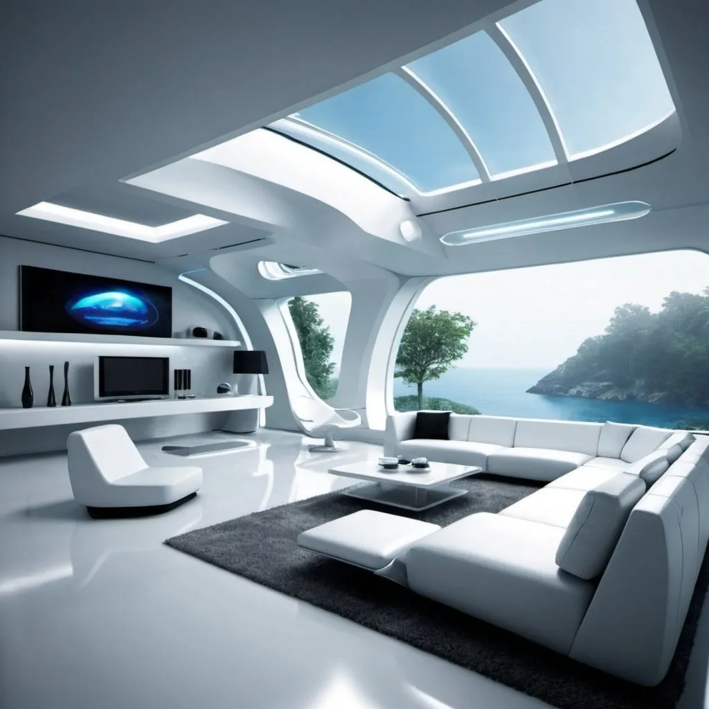 Prompt: Futuristic homes interior