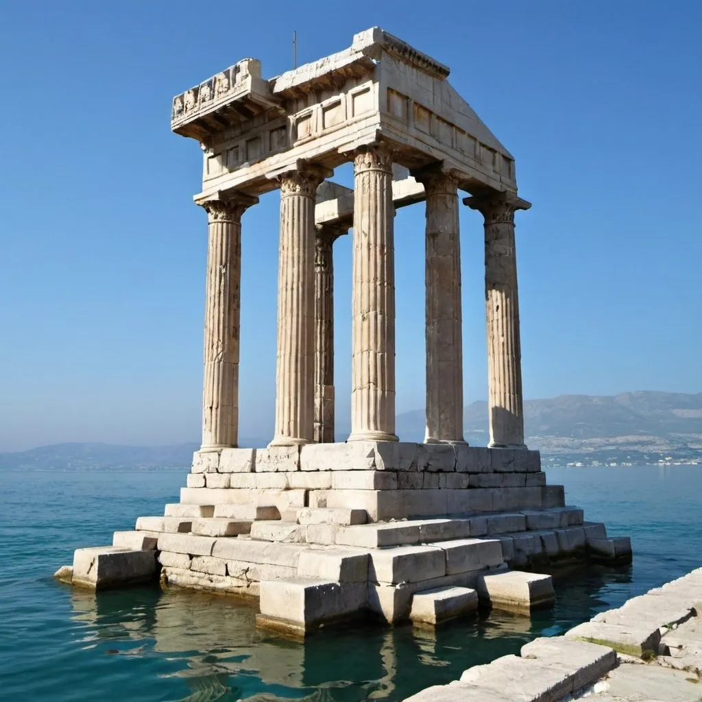 Prompt: Ioanian Apollo sea temple