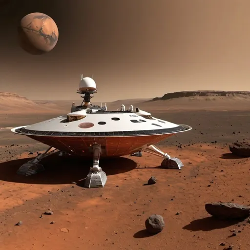 Prompt: Mars landscape Ship Nasa