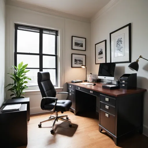 Prompt: interior office desk