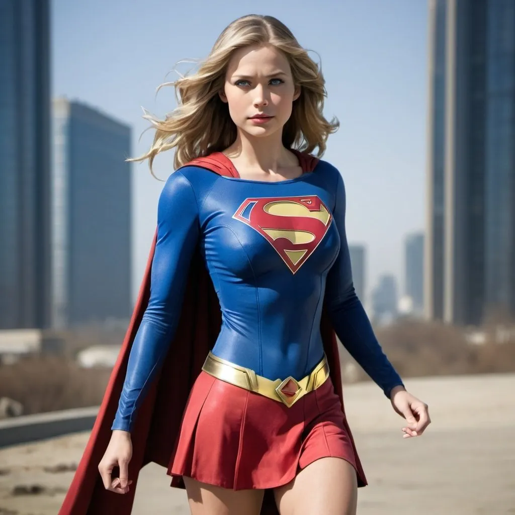 Prompt: supergirl suit beautiful woman