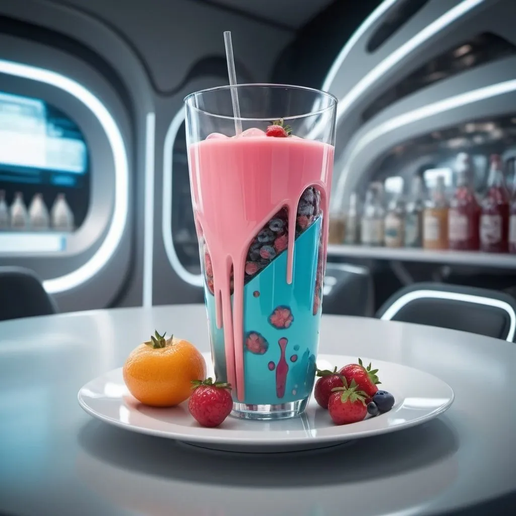 Prompt: futuristic food and drink