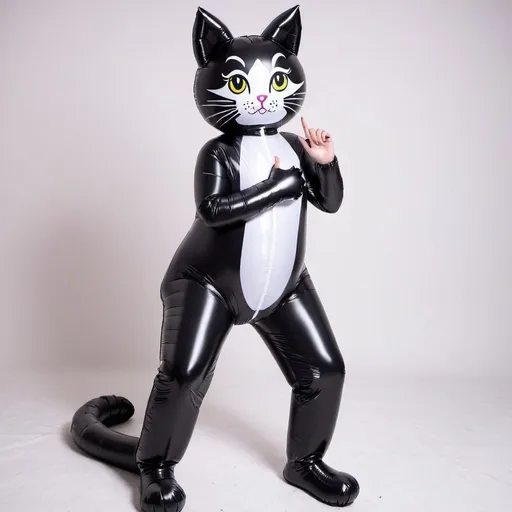 Prompt: inflatable PVC Cat Lady Tail Suit🐈‍⬛ For Boys For Him 