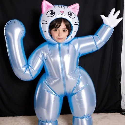 Prompt: inflatable PVC Cat Lady Suit🐈‍⬛ For Boys