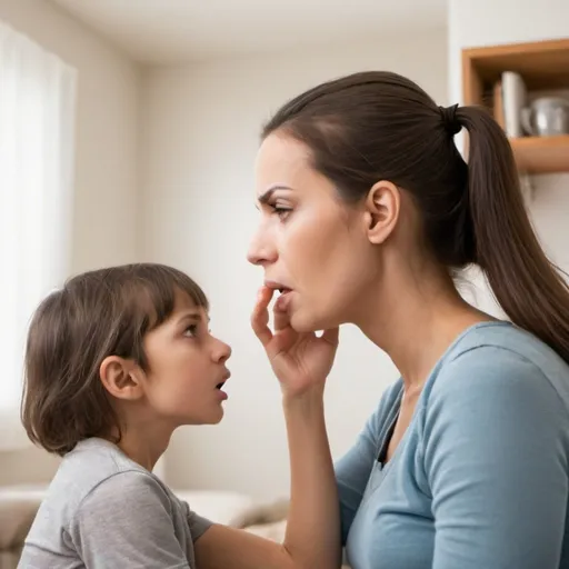 Prompt: Being quiet immediately quiet sounds bothering mom and dad in household