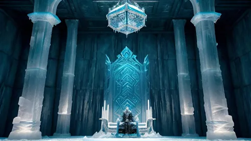 Prompt: In the frosty realm of eternal winter, a throne of ice stands atop a glacier, and upon it sits the Ice King, a figure reminiscent of Arthas from World of Warcraft. Clad in armor forged from enchanted ice, he emanates an aura of cold power. The throne room is a vast expanse of frozen beauty, with icicles hanging from the ceiling and walls, and a chilling wind whispering through the icy corridors.

The Ice King's gaze is intense, his eyes glowing with an otherworldly blue light. His hand rests on the armrest of the throne, and frost patterns form on the surface as a testament to his glacial dominion. The air is thick with an eerie silence, broken only by the occasional creaking of ice and the distant howl of the frozen winds outside.

The surroundings bear witness to the Ice King's mastery over frost magic, with frozen statues of defeated foes lining the chamber. The floor is a mosaic of crystalline ice, reflecting the cold radiance of the enchanted sapphires embedded in the walls. Icy stalactites hang above like menacing chandeliers, casting an ethereal glow upon the throne room.

As the Ice King broods upon his frigid throne, a sense of icy supremacy permeates the air, and the very essence of winter bows to his formidable presence.