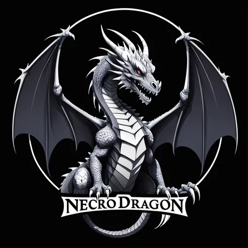 Prompt: Necrodragon147 Logo dark background