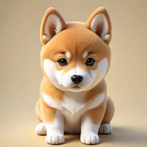 Prompt: High-definition, realistic illustration of a shiba inu puppy
