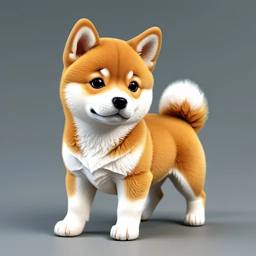 Prompt: High-definition, realistic illustration of a shiba inu puppy