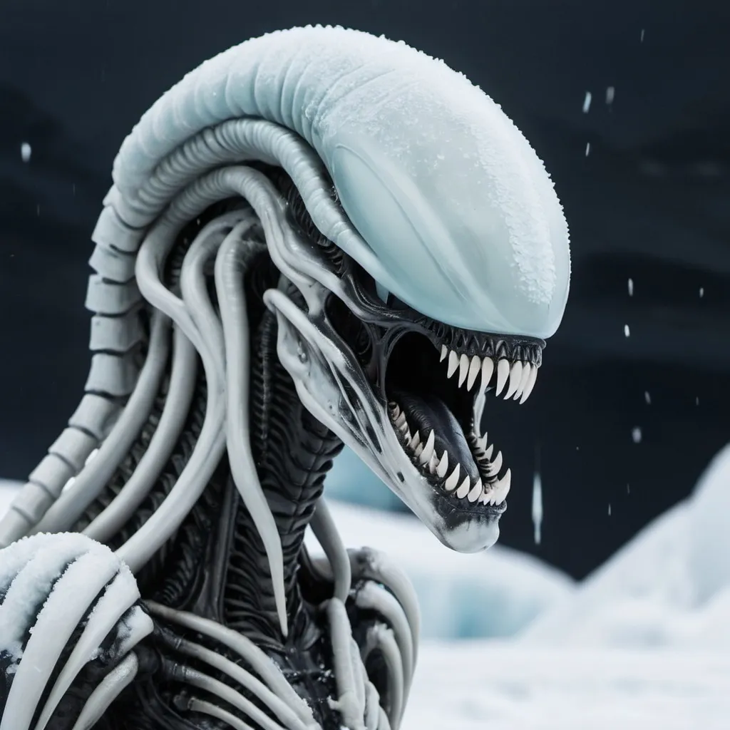 Prompt: arctic icy xenomorph