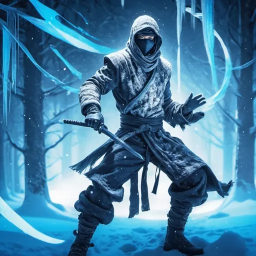 Prompt: snow ninja