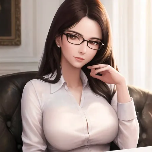 Prompt: Realistic oil painting of a confident woman wearing glasses, sophisticated and elegant attire, warm and soft lighting, detailed facial features, high quality, realistic, elegant, detailed, mature, professional, glasses, female, warm lighting, oil painting, confident, sophisticated, #sks# undefined