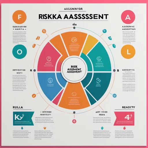 Prompt: (ergonomic risk assessment matrix score), featuring elements of (ROSA), (REBA), (RULA), and (ART), designed as a clear, informative infographic, showcasing sections with vibrant colors and distinct sections for each score method. The overall layout should be (clean) and (professional), emphasizing functionality. Set against a (minimalist background) to enhance readability, with (high contrast) colors maximizing clarity. Ensure the image is rendered in (4K) for ultra-detail and precision.