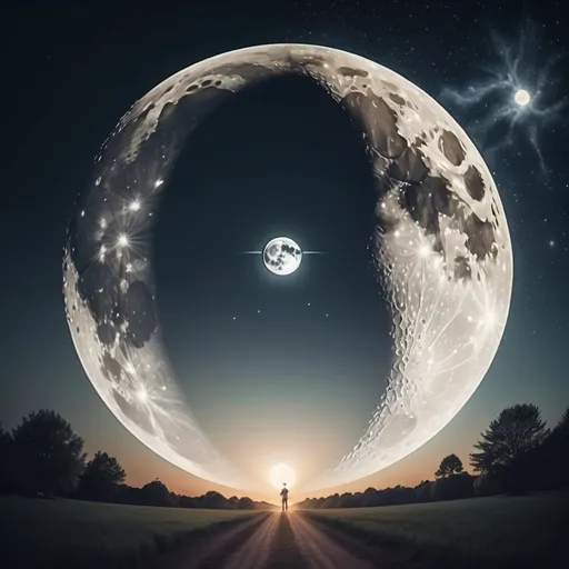 Prompt: Moon alignment with universe in solstice for good health