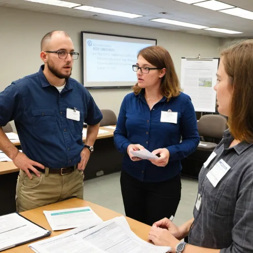 Prompt: Environmental staff learning about new regulations  from the epa