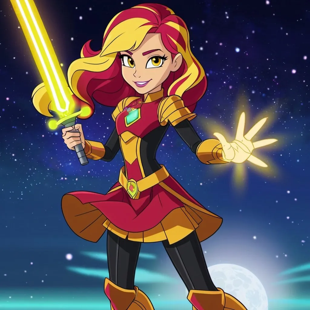 Prompt: equestria girls jedi sunset shimmer