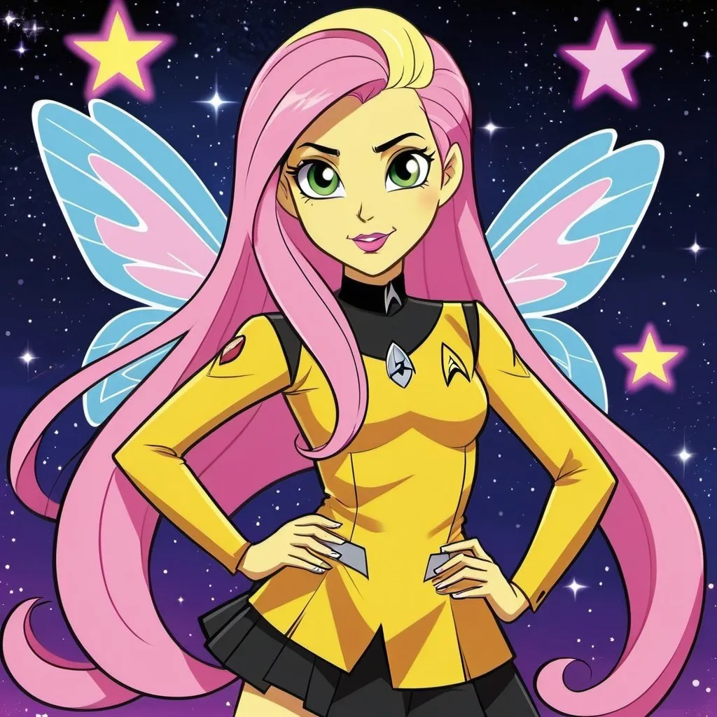 Prompt: star trek equestria girls adult fluttershy