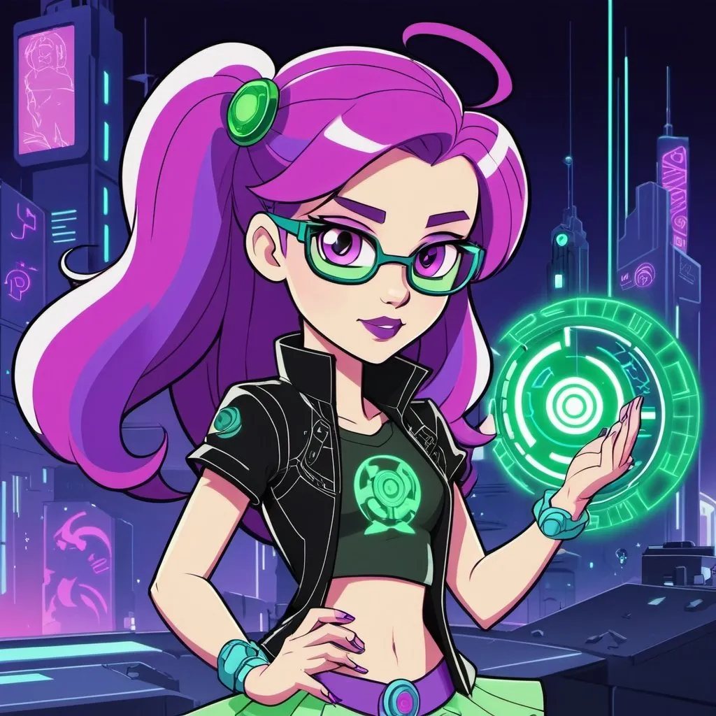 Prompt: cyberpunk equestria girls sweetie bell