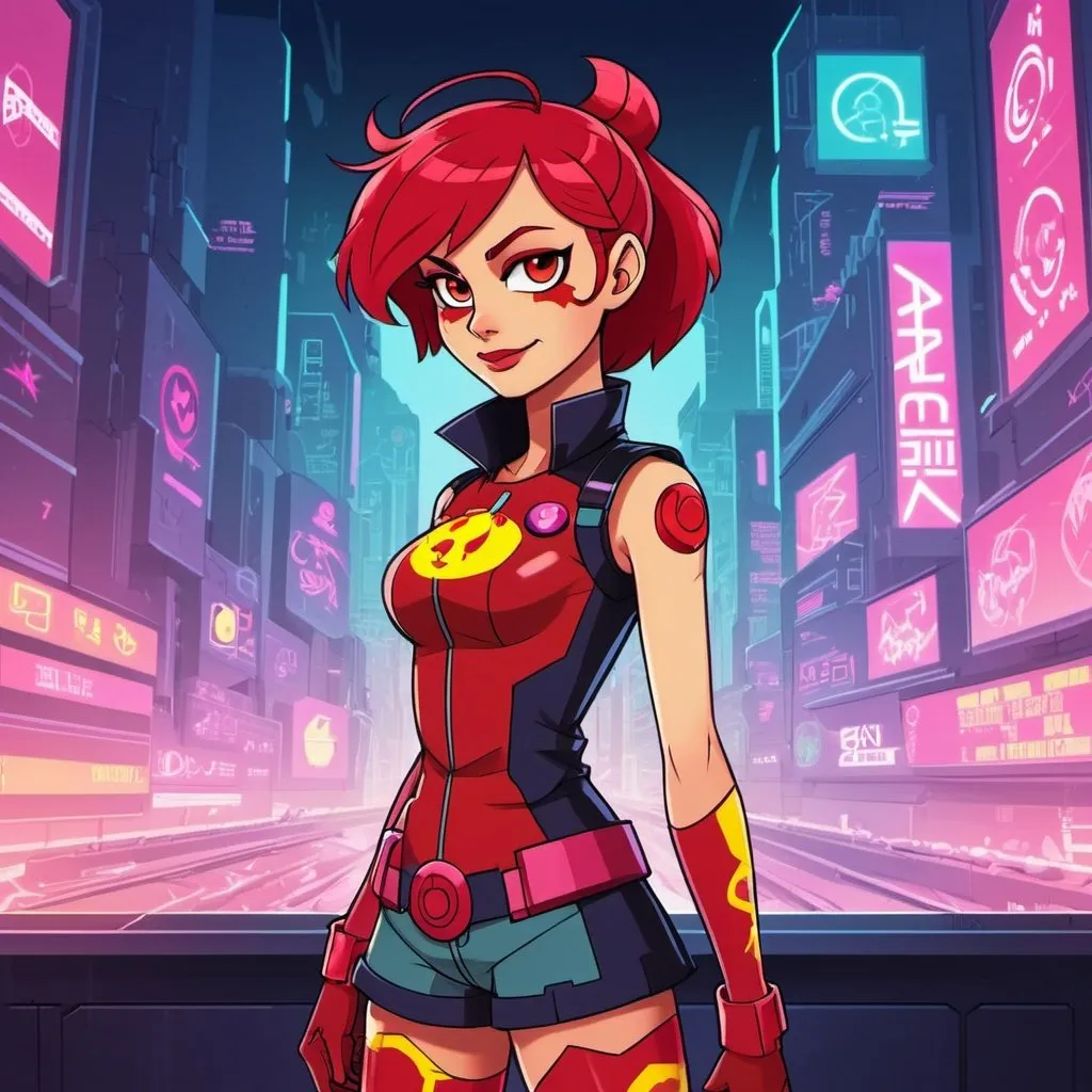 Prompt: Cyberpunk equestria girls applebloom