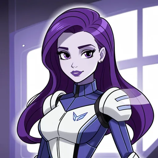 Prompt: mass effect equestria girls rarity with pure white skin