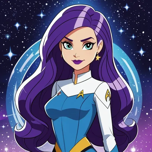 Prompt: star trek equestria girls adult rarity