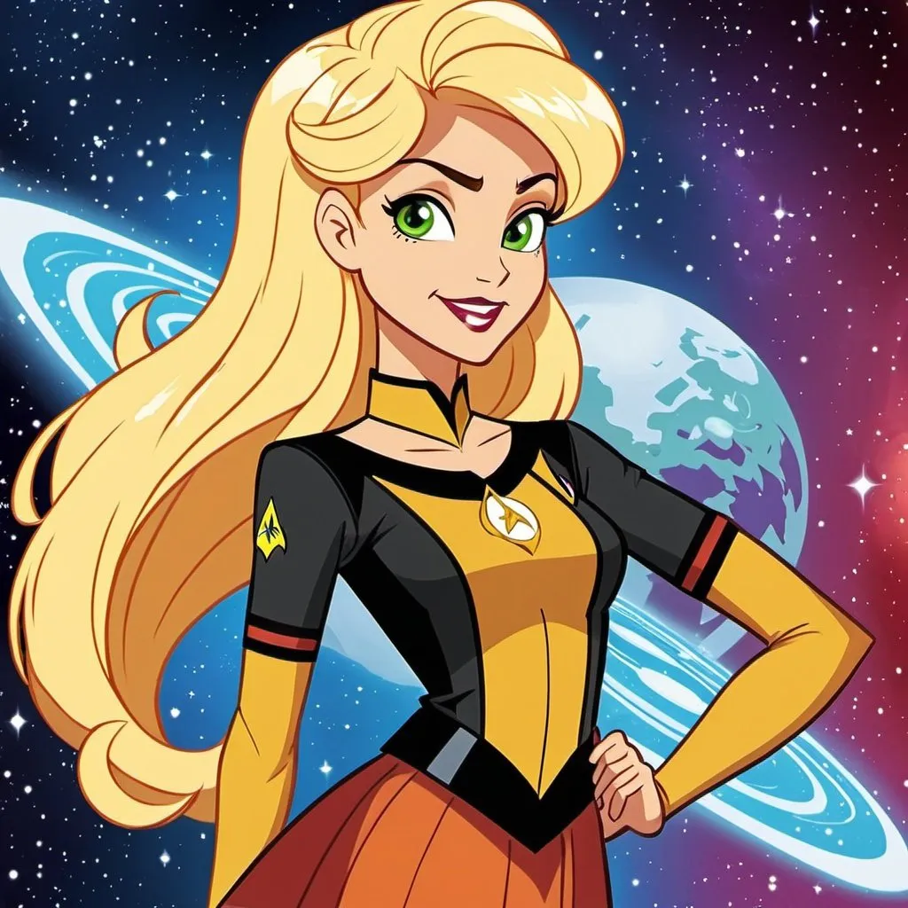 Prompt: star trek equestria girls adult applejack