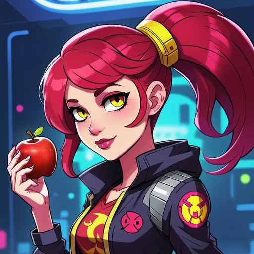 Prompt: cyberpunk equestria girls apple bloom