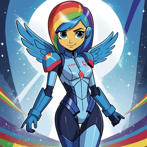 Prompt: mass effect equestria girls rainbow dash