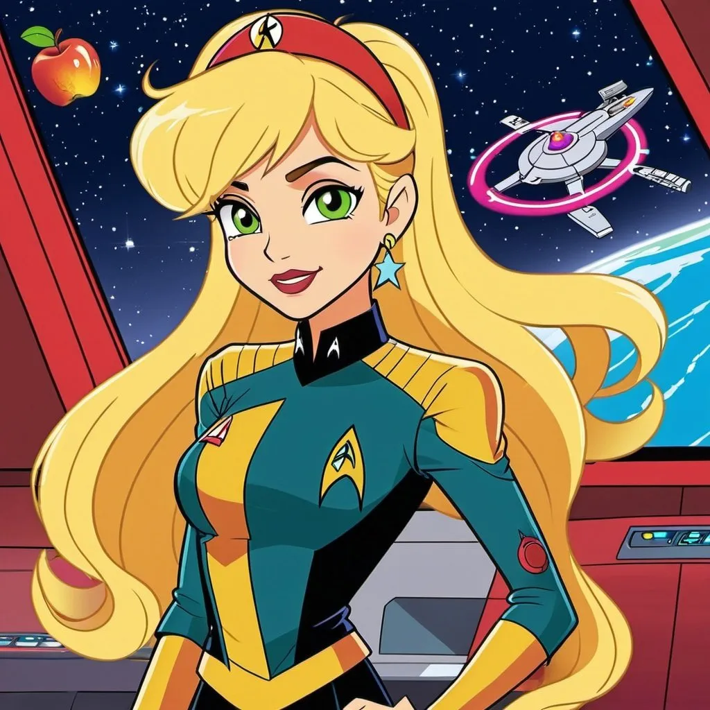 Prompt: star trek equestria girls adult applejack