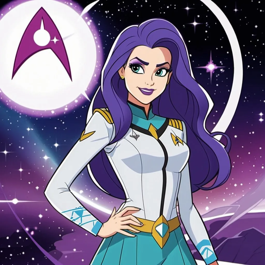 Prompt: star trek equestria girls adult rarity