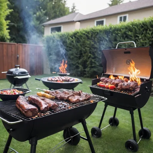 Prompt: barbecue in the backyard