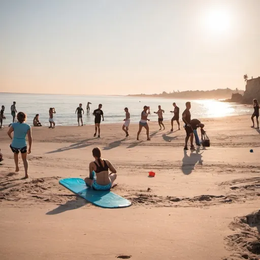 Prompt: Outdoor activities  in the beach