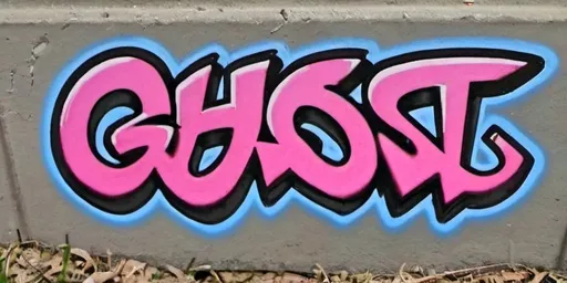 Prompt: Simple graffiti tag that says ghost